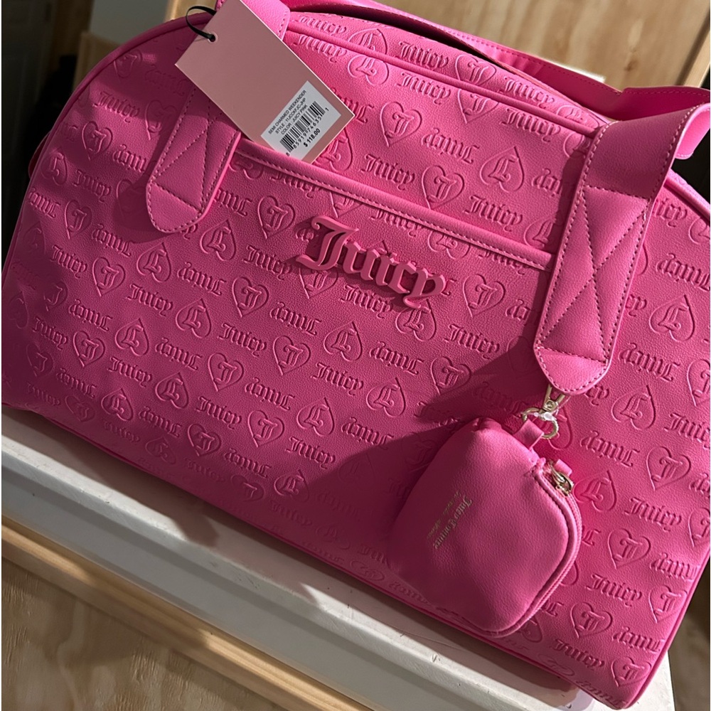 Juicy pink Juicy Couture semi charmed weekender bag
